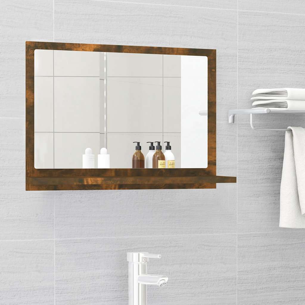 Bathroom Mirror Smoked Oak 60x10,5x37 cm Engineered Wood