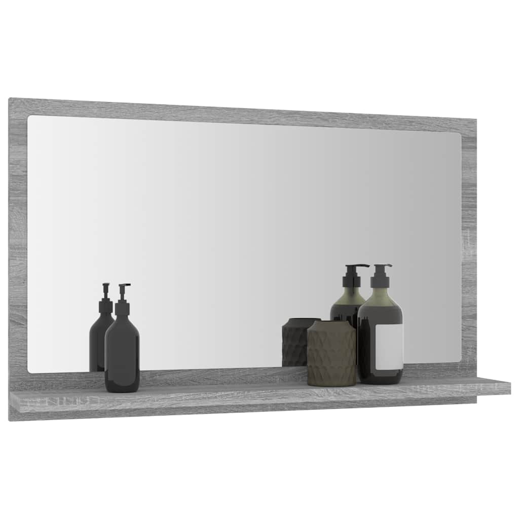 Bathroom Mirror Grey Sonoma 60x10,5x37 cm Engineered Wood