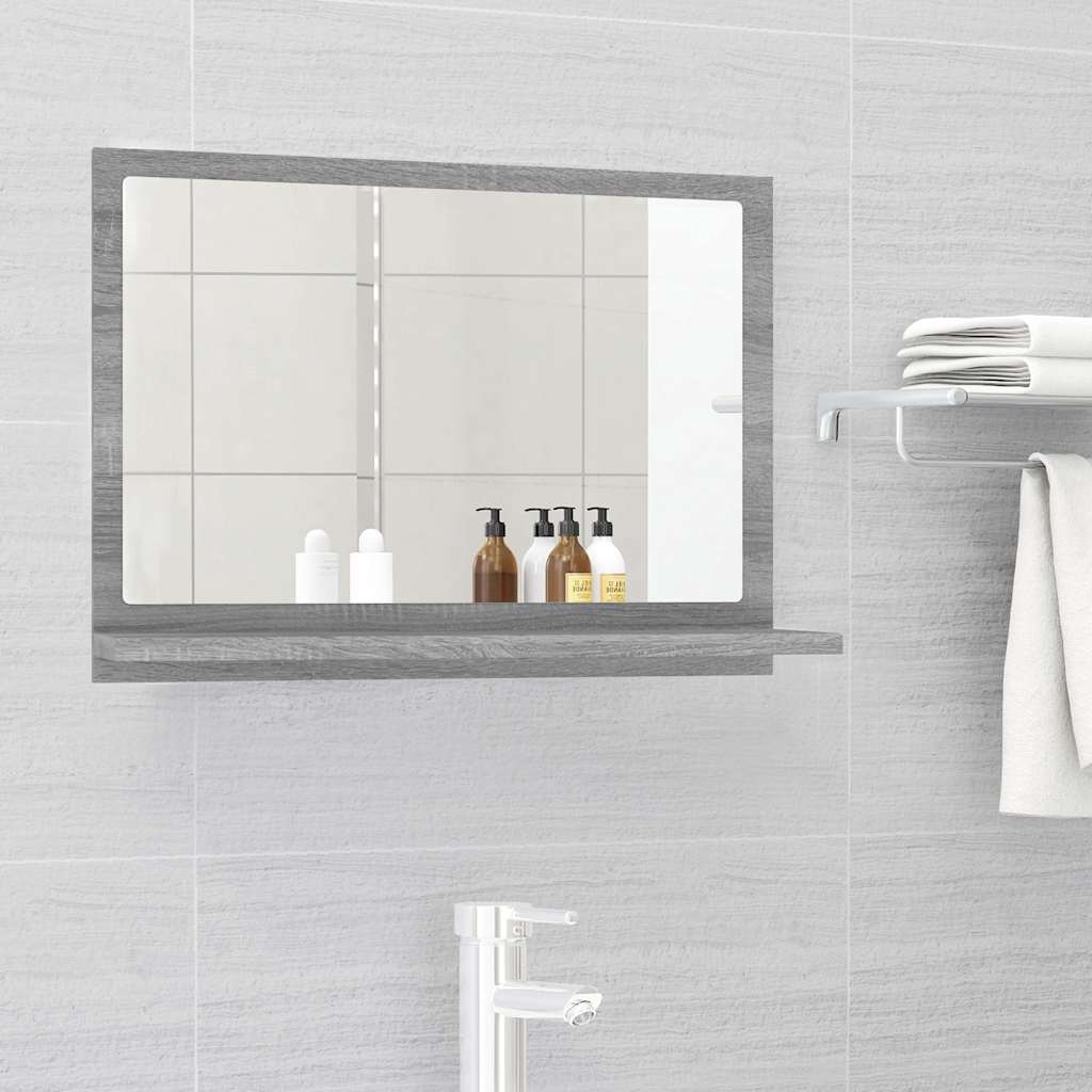 Bathroom Mirror Grey Sonoma 60x10,5x37 cm Engineered Wood