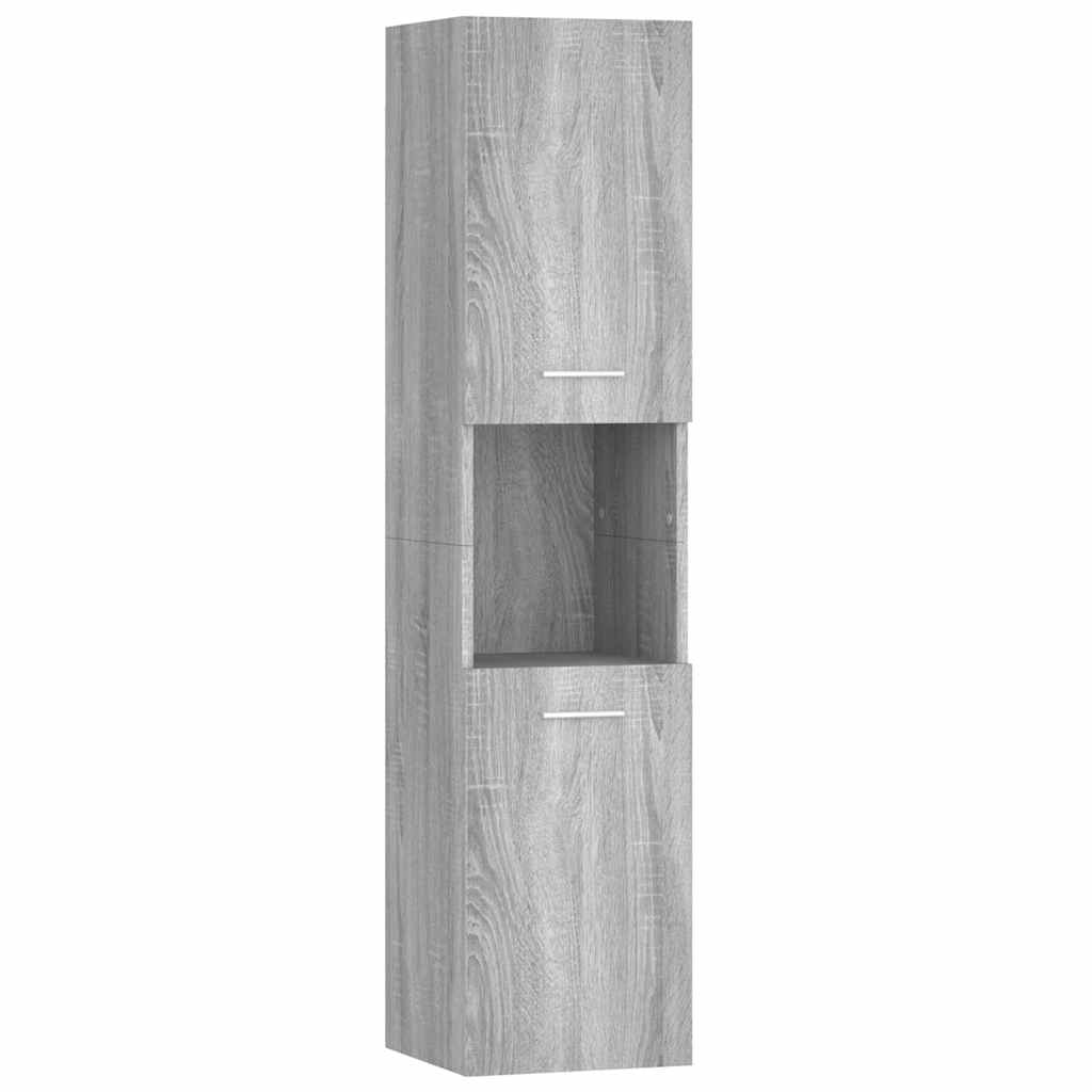 Bathroom Cabinet Grey Sonoma 30x30x130 cm Engineered Wood