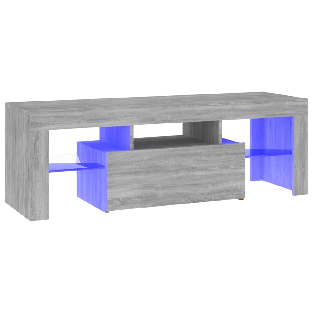 vidaXL TV Cabinet with LED Lights Grey Sonoma 120x35x40 cm