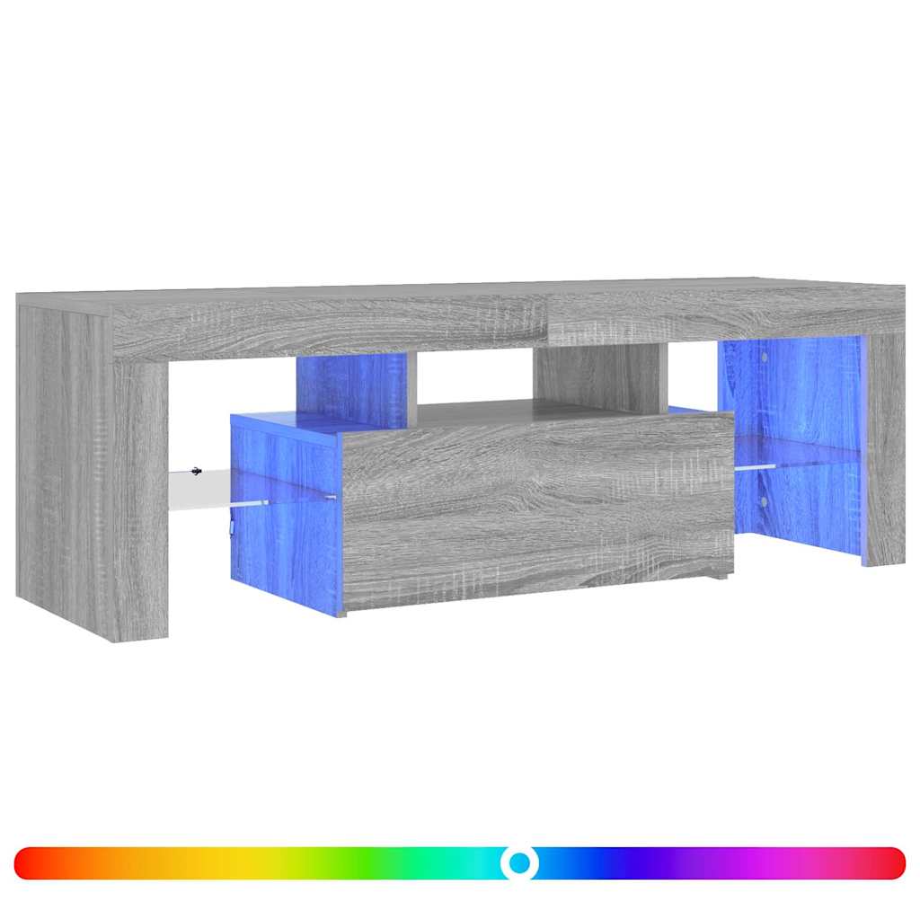 TV Cabinet with LED Lights Grey Sonoma 120x35x40 cm