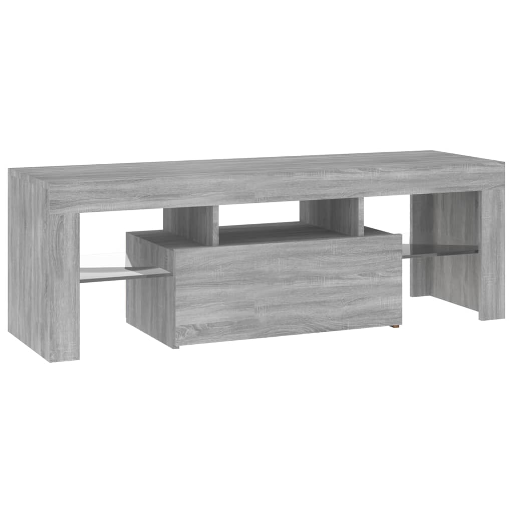 vidaXL TV Cabinet with LED Lights Grey Sonoma 120x35x40 cm