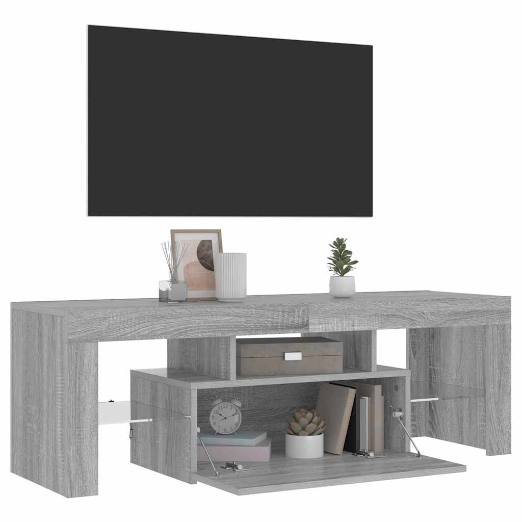 TV Cabinet with LED Lights Grey Sonoma 120x35x40 cm