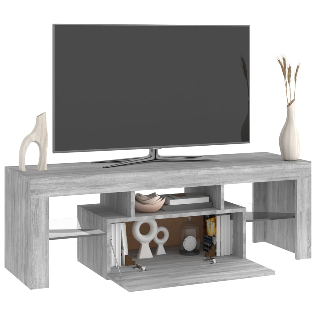 vidaXL TV Cabinet with LED Lights Grey Sonoma 120x35x40 cm