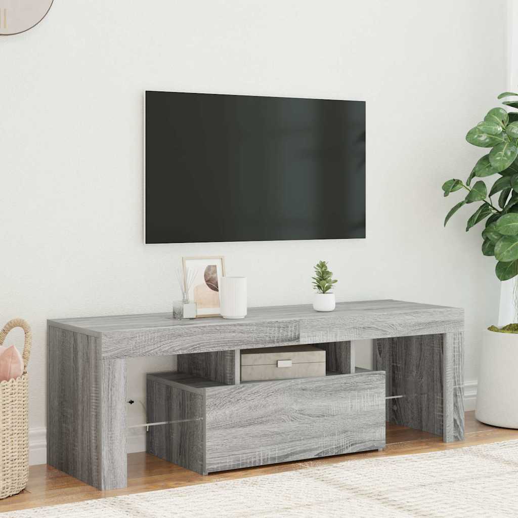 TV Cabinet with LED Lights Grey Sonoma 120x35x40 cm