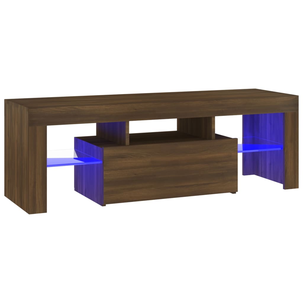 vidaXL TV Cabinet with LED Lights Brown Oak 120x35x40 cm