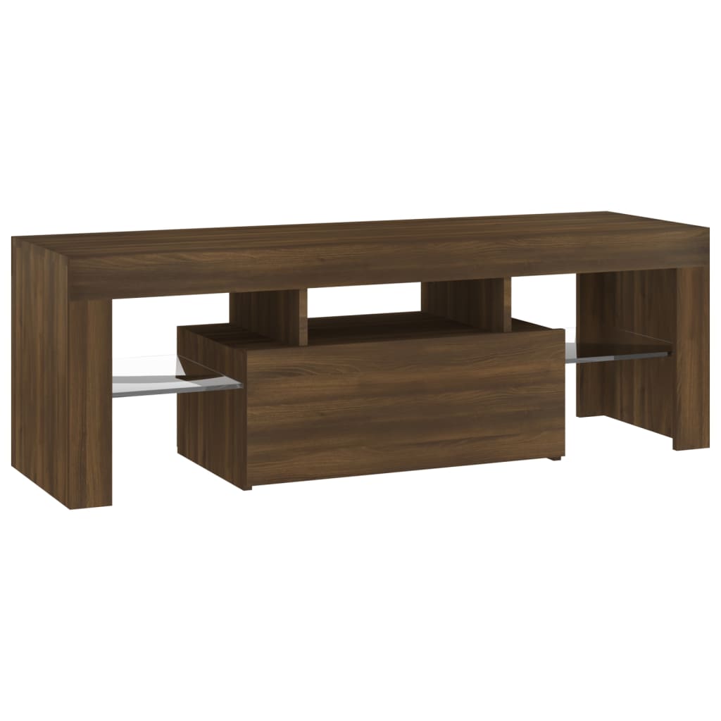 vidaXL TV Cabinet with LED Lights Brown Oak 120x35x40 cm