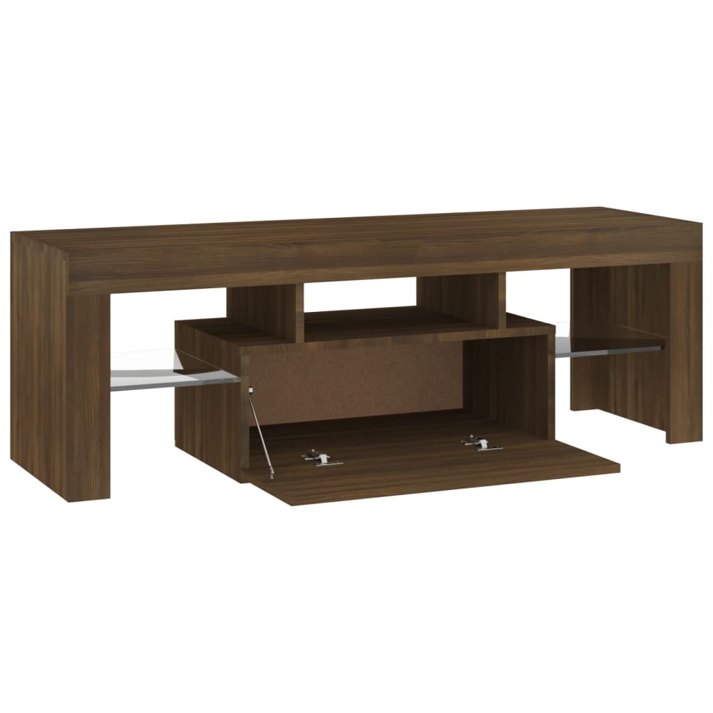 vidaXL TV Cabinet with LED Lights Brown Oak 120x35x40 cm