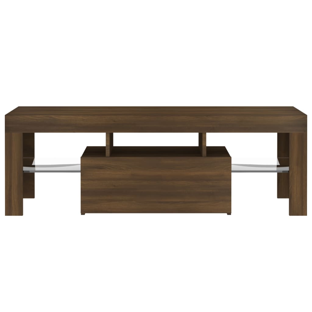 vidaXL TV Cabinet with LED Lights Brown Oak 120x35x40 cm