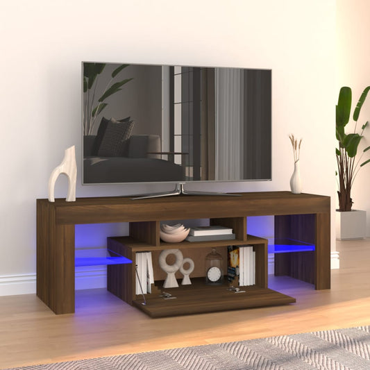 vidaXL TV Cabinet with LED Lights Brown Oak 120x35x40 cm