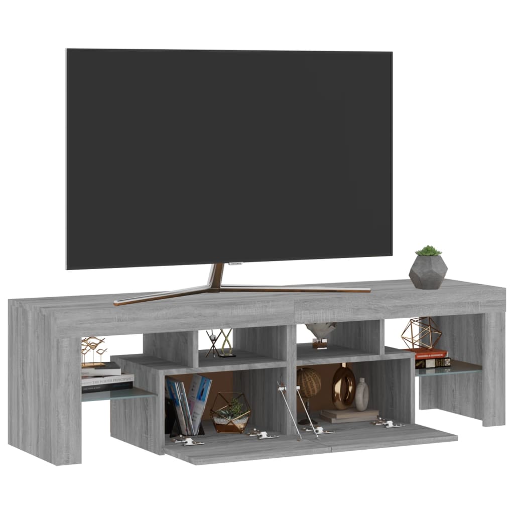 vidaXL TV Cabinet with LED Lights Grey Sonoma 140x36.5x40 cm