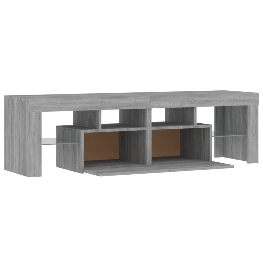 vidaXL TV Cabinet with LED Lights Grey Sonoma 140x36.5x40 cm