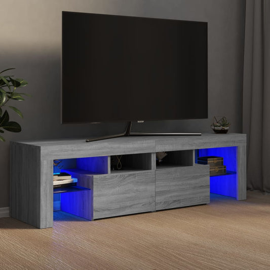 vidaXL TV Cabinet with LED Lights Grey Sonoma 140x36.5x40 cm