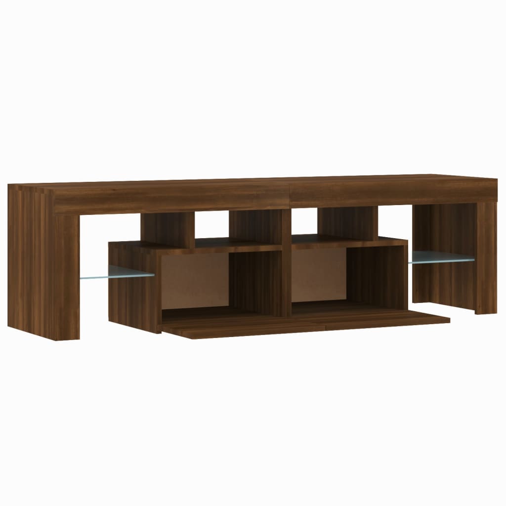 vidaXL TV Cabinet with LED Lights Brown Oak 140x36.5x40 cm