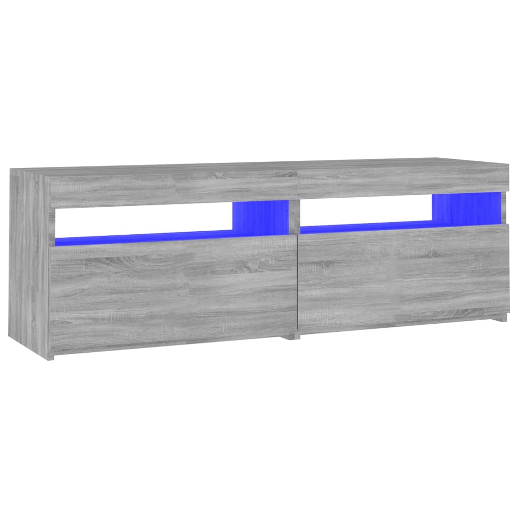 vidaXL TV Cabinet with LED Lights Grey Sonoma 120x35x40 cm