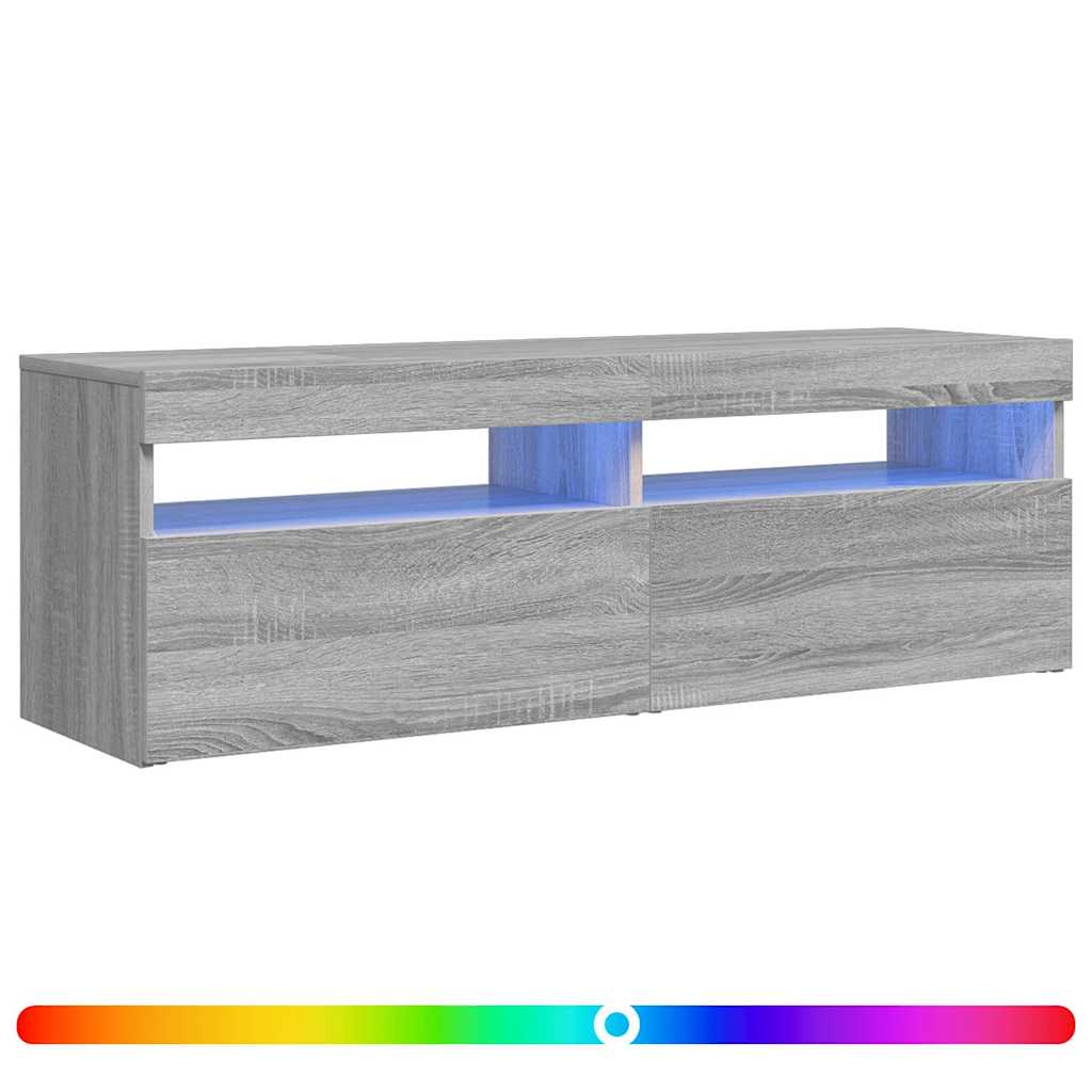 TV Cabinet with LED Lights Grey Sonoma 120x35x40 cm