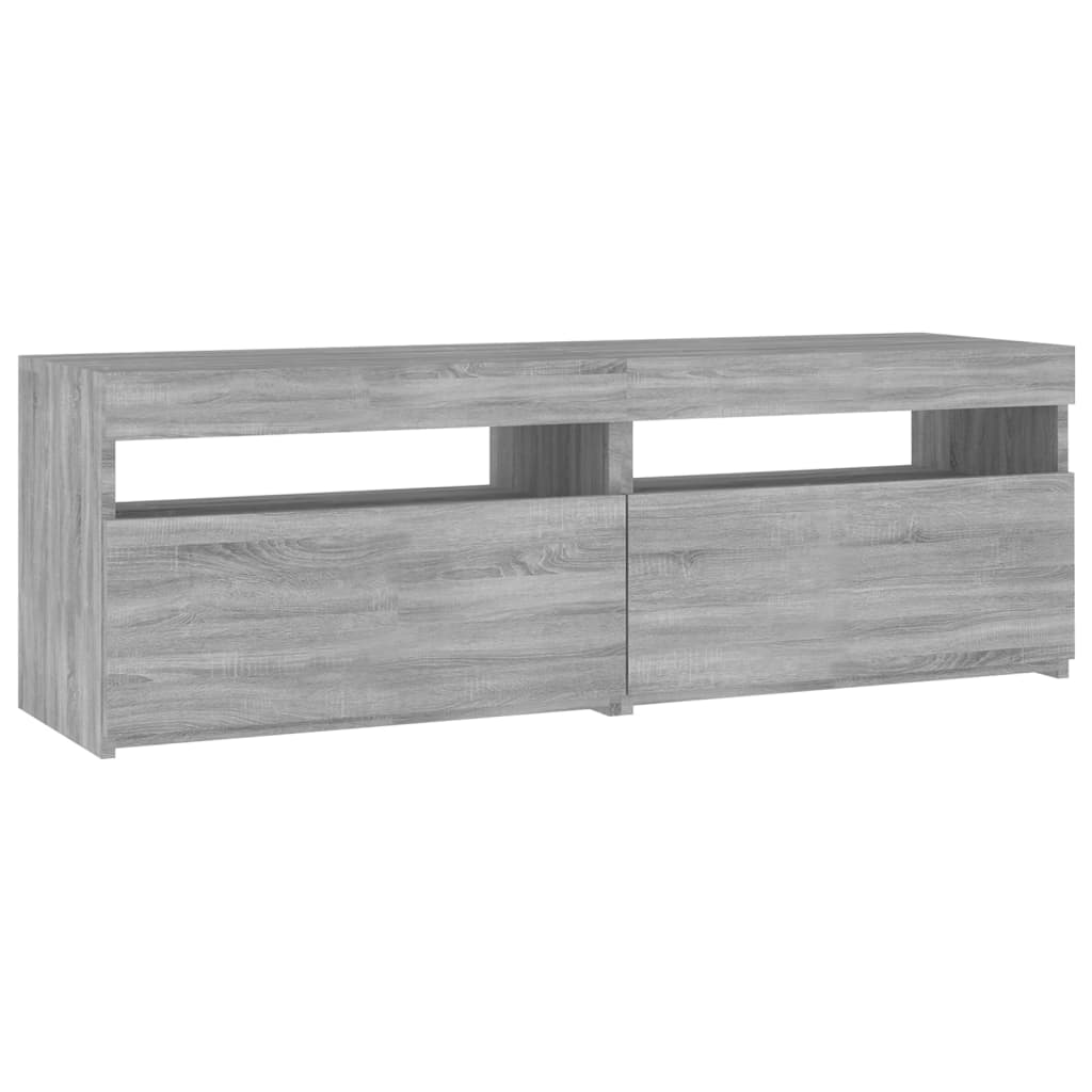 vidaXL TV Cabinet with LED Lights Grey Sonoma 120x35x40 cm