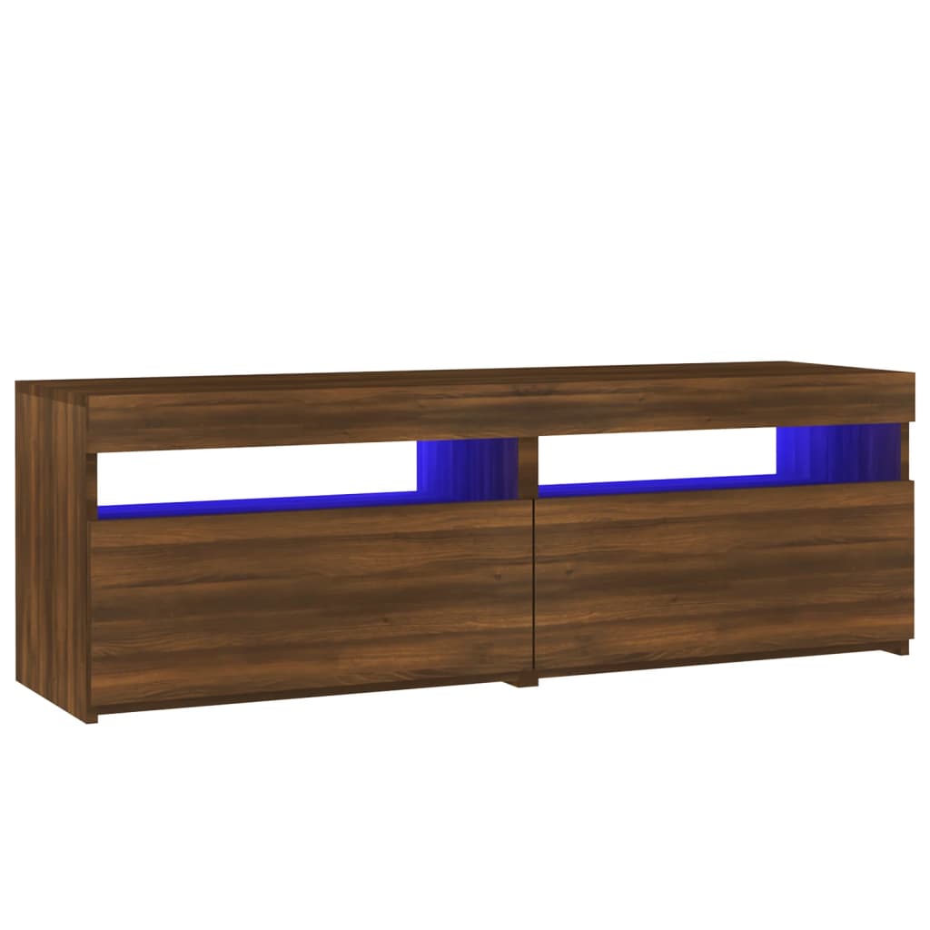 vidaXL TV Cabinet with LED Lights Brown Oak 120x35x40 cm