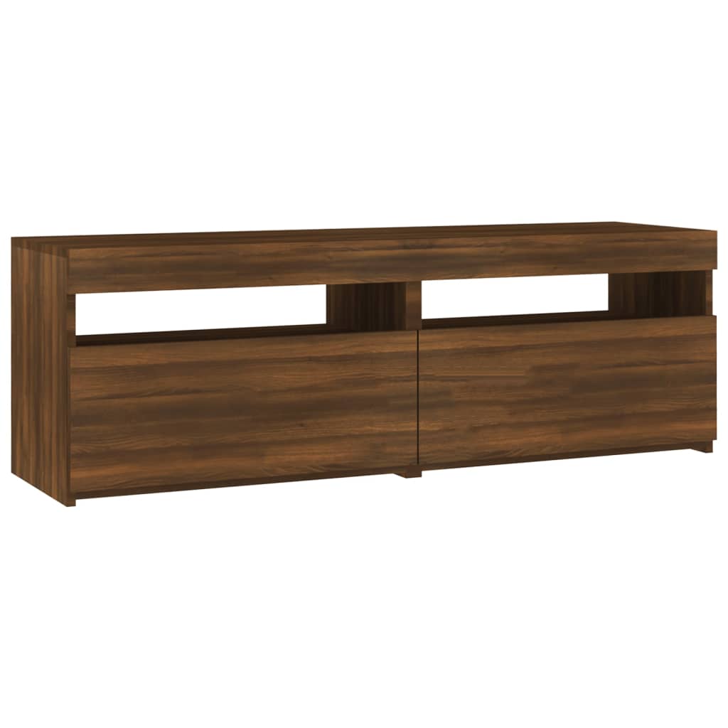 vidaXL TV Cabinet with LED Lights Brown Oak 120x35x40 cm