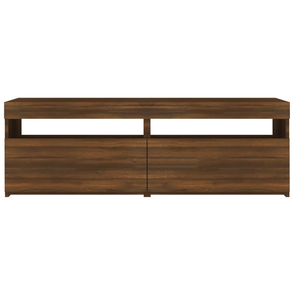 vidaXL TV Cabinet with LED Lights Brown Oak 120x35x40 cm