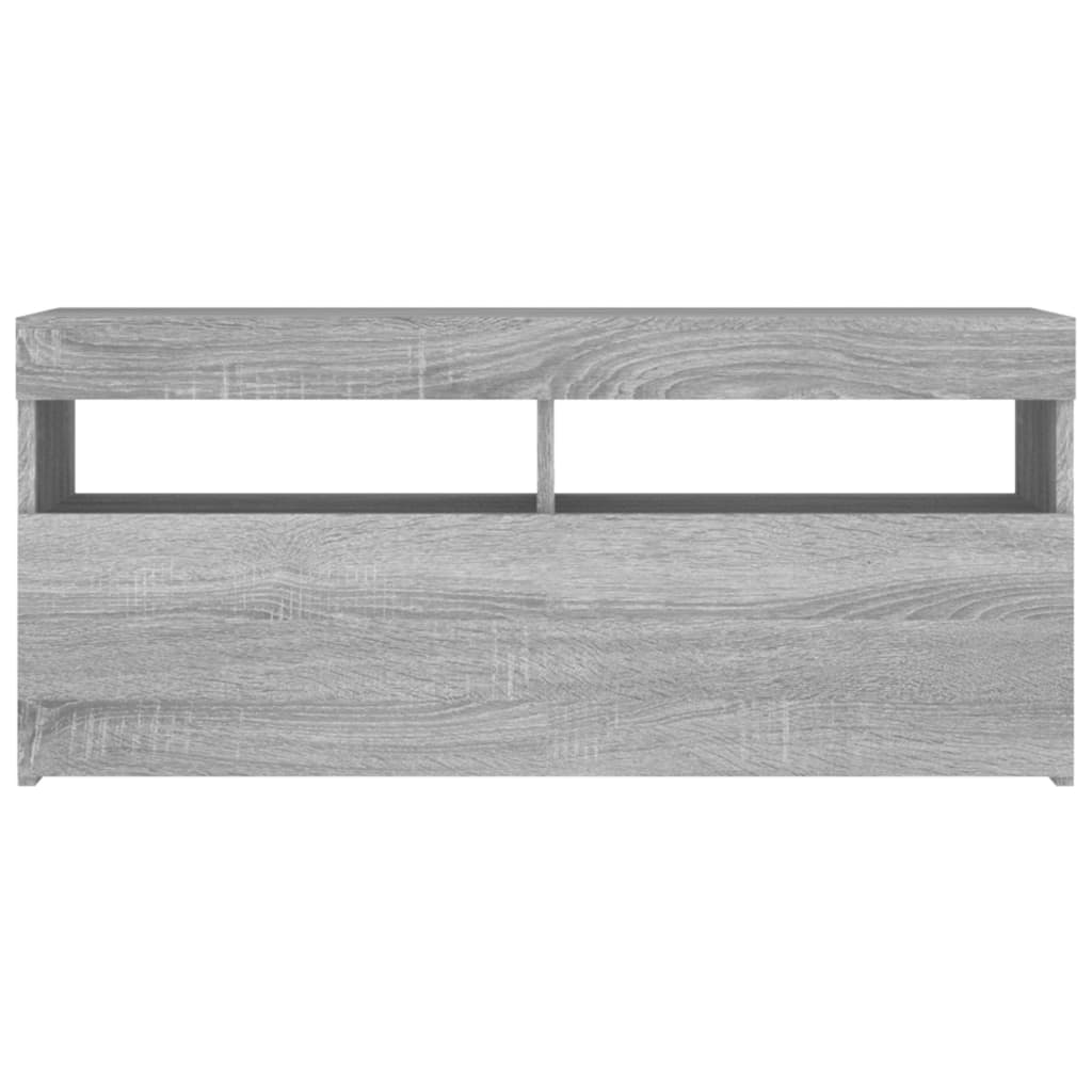 vidaXL TV Cabinet with LED Lights Grey Sonoma 90x35x40 cm