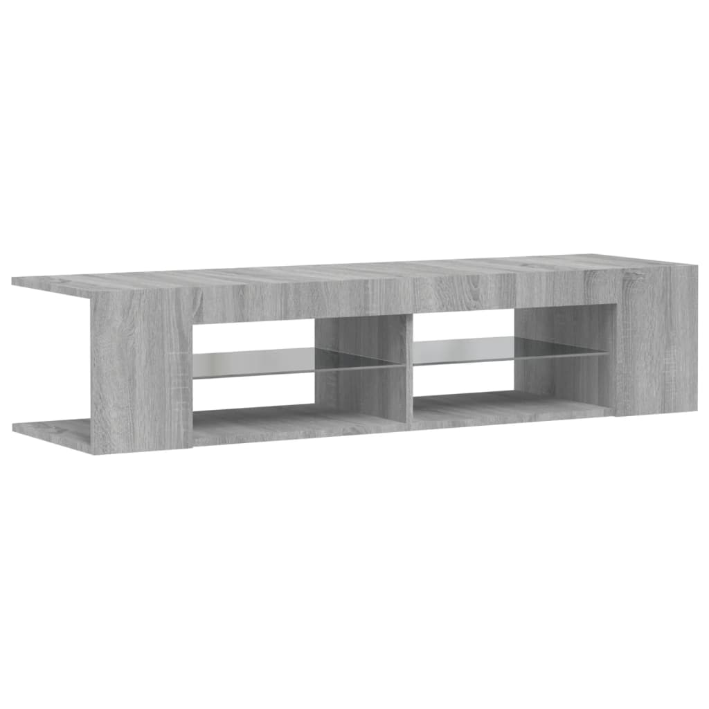 vidaXL TV Cabinet with LED Lights Grey Sonoma 135x39x30 cm