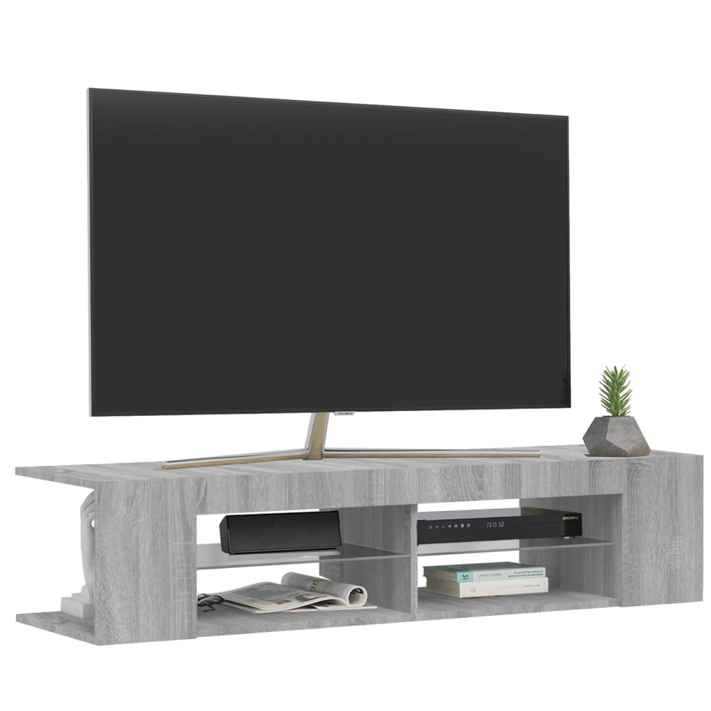 vidaXL TV Cabinet with LED Lights Grey Sonoma 135x39x30 cm