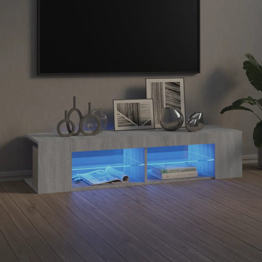 vidaXL TV Cabinet with LED Lights Grey Sonoma 135x39x30 cm