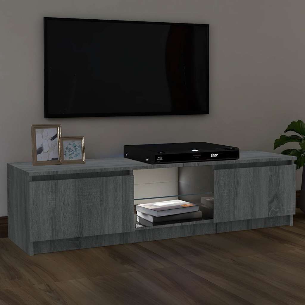 TV Cabinet with LED Lights Grey Sonoma 120x30x36 cm