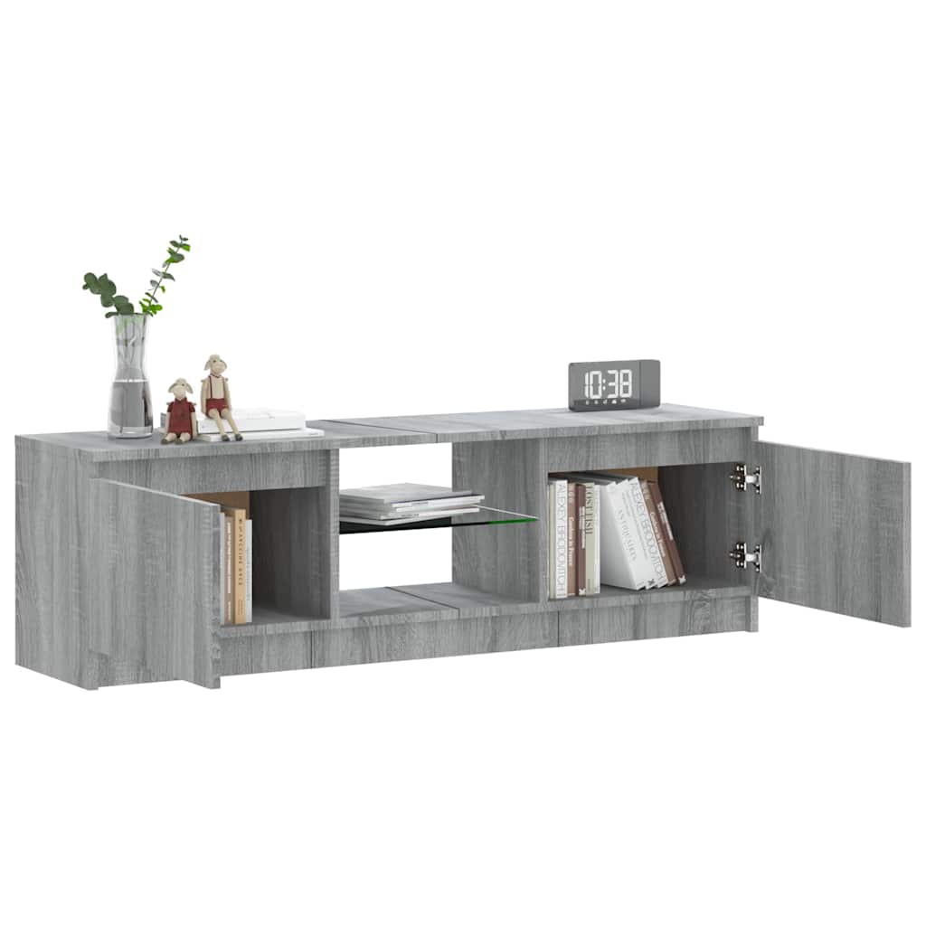 TV Cabinet with LED Lights Grey Sonoma 120x30x36 cm
