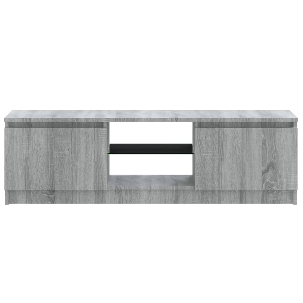 vidaXL TV Cabinet with LED Lights Grey Sonoma 120x30x35.5 cm