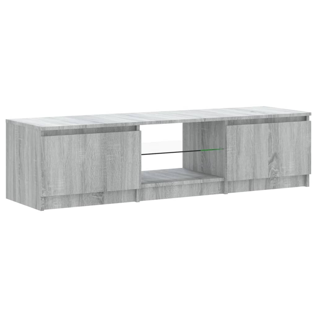 vidaXL TV Cabinet with LED Lights Grey Sonoma 140x40x35.5 cm