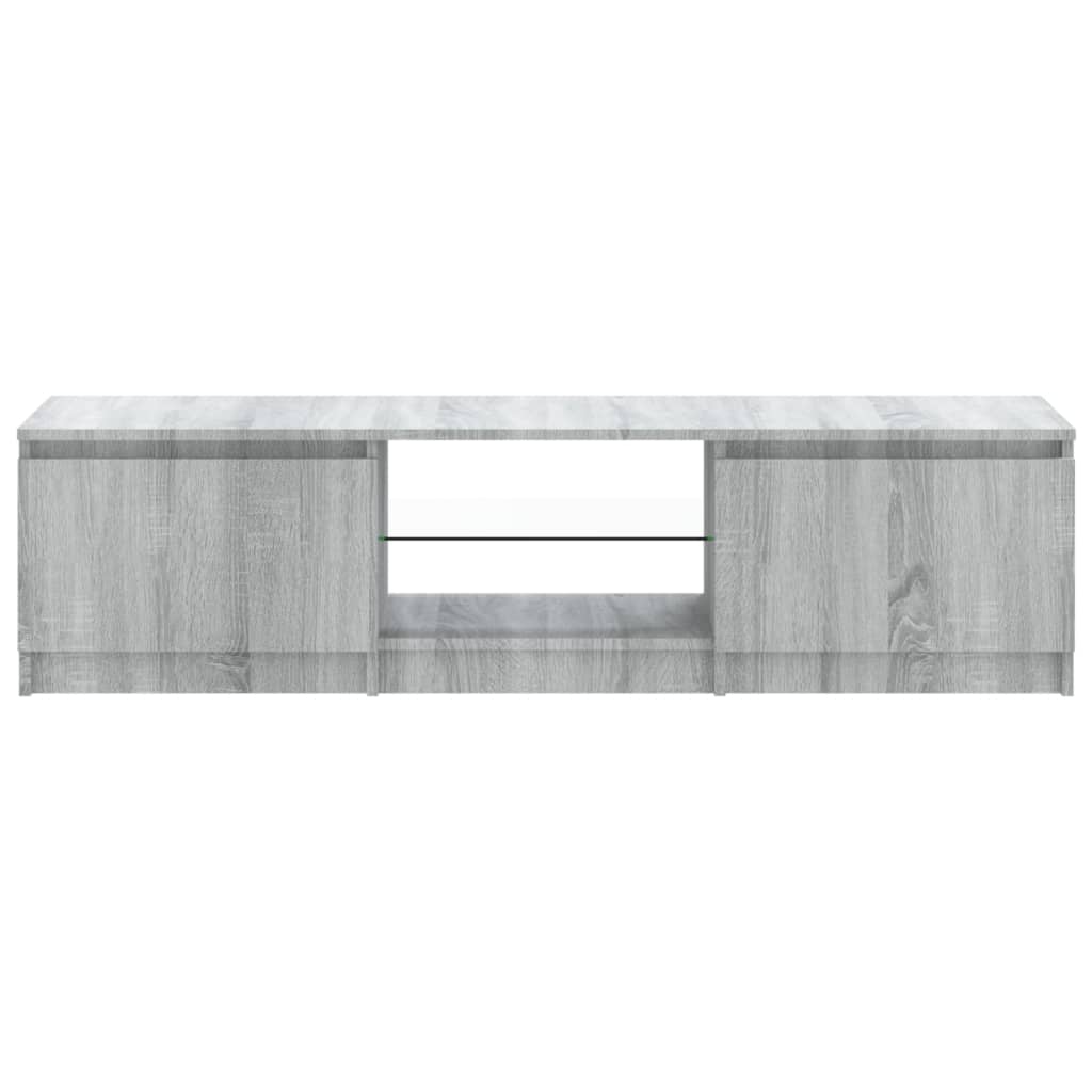 vidaXL TV Cabinet with LED Lights Grey Sonoma 140x40x35.5 cm