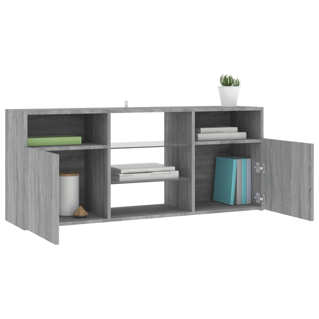 vidaXL TV Cabinet with LED Lights Grey Sonoma 120x30x50 cm