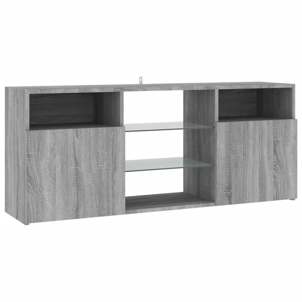 vidaXL TV Cabinet with LED Lights Grey Sonoma 120x30x50 cm