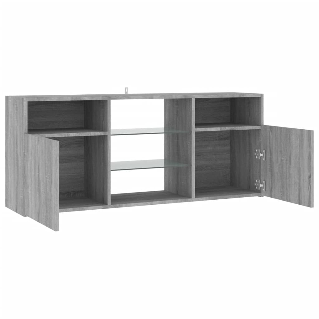 vidaXL TV Cabinet with LED Lights Grey Sonoma 120x30x50 cm