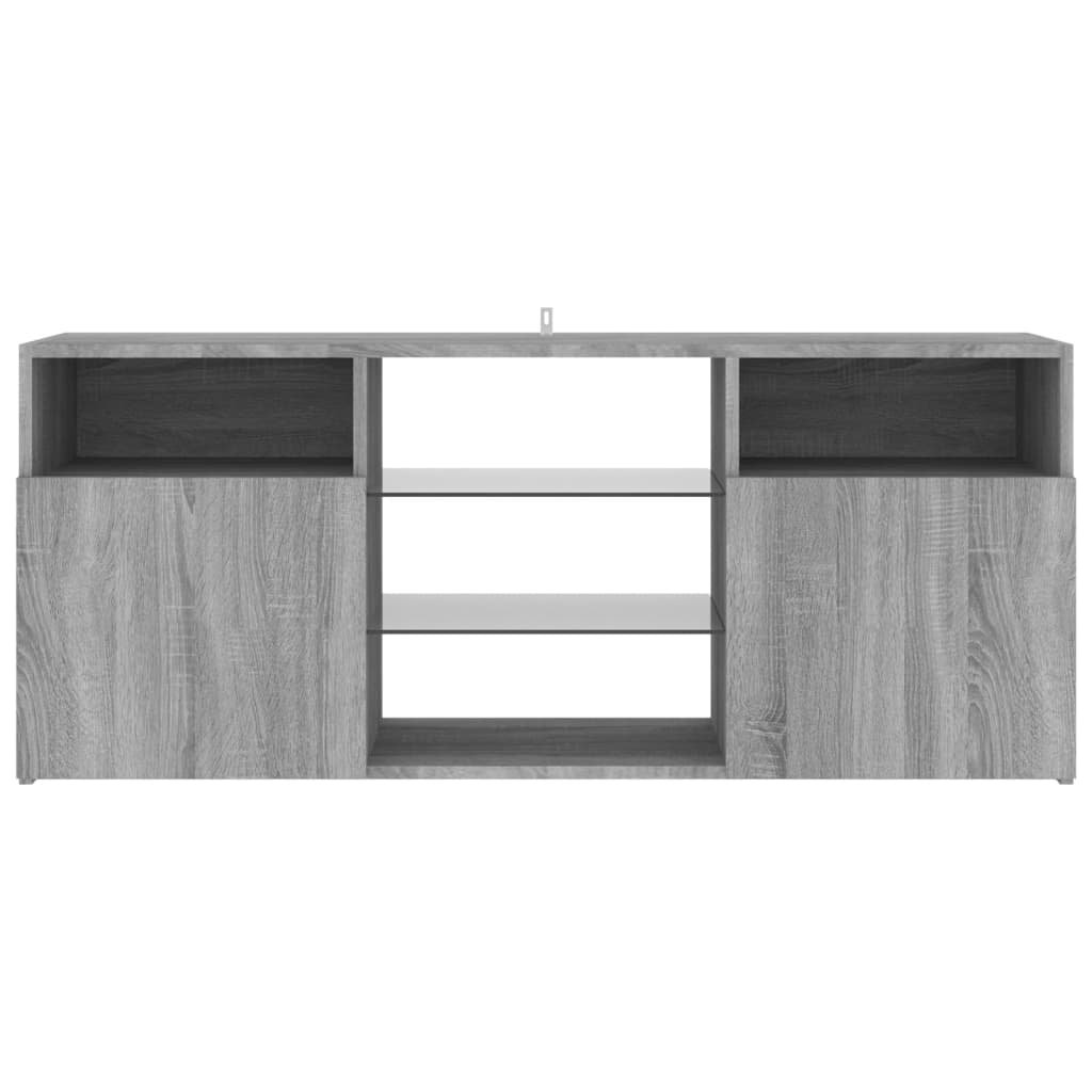 vidaXL TV Cabinet with LED Lights Grey Sonoma 120x30x50 cm