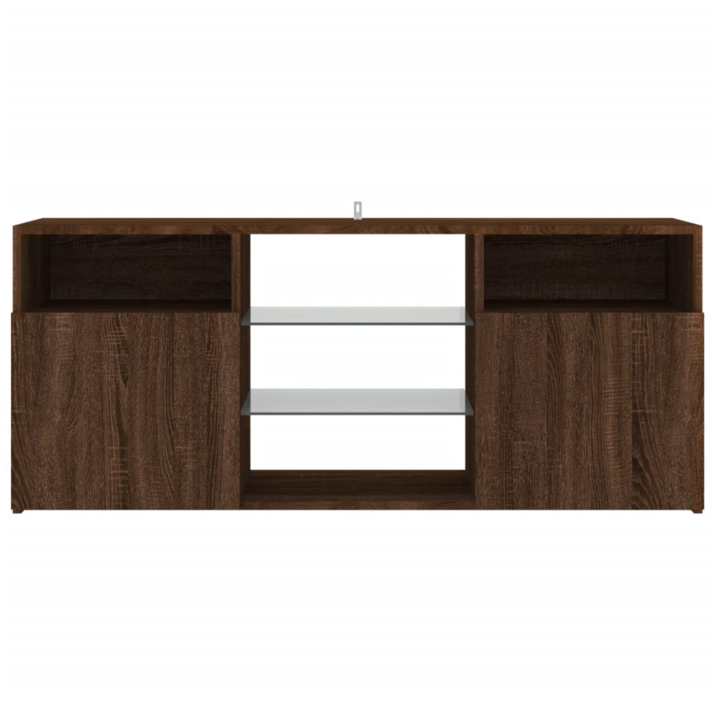 vidaXL TV Cabinet with LED Lights Brown Oak 120x30x50 cm