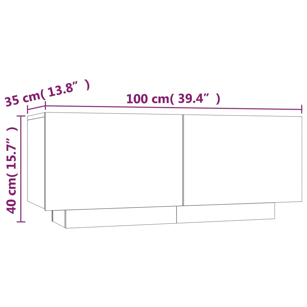 vidaXL TV Cabinet Brown Oak 100x35x40 cm Engineered Wood