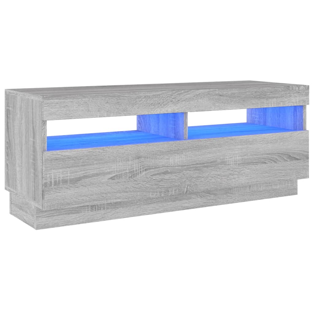 vidaXL TV Cabinet with LED Lights Grey Sonoma 100x35x40 cm