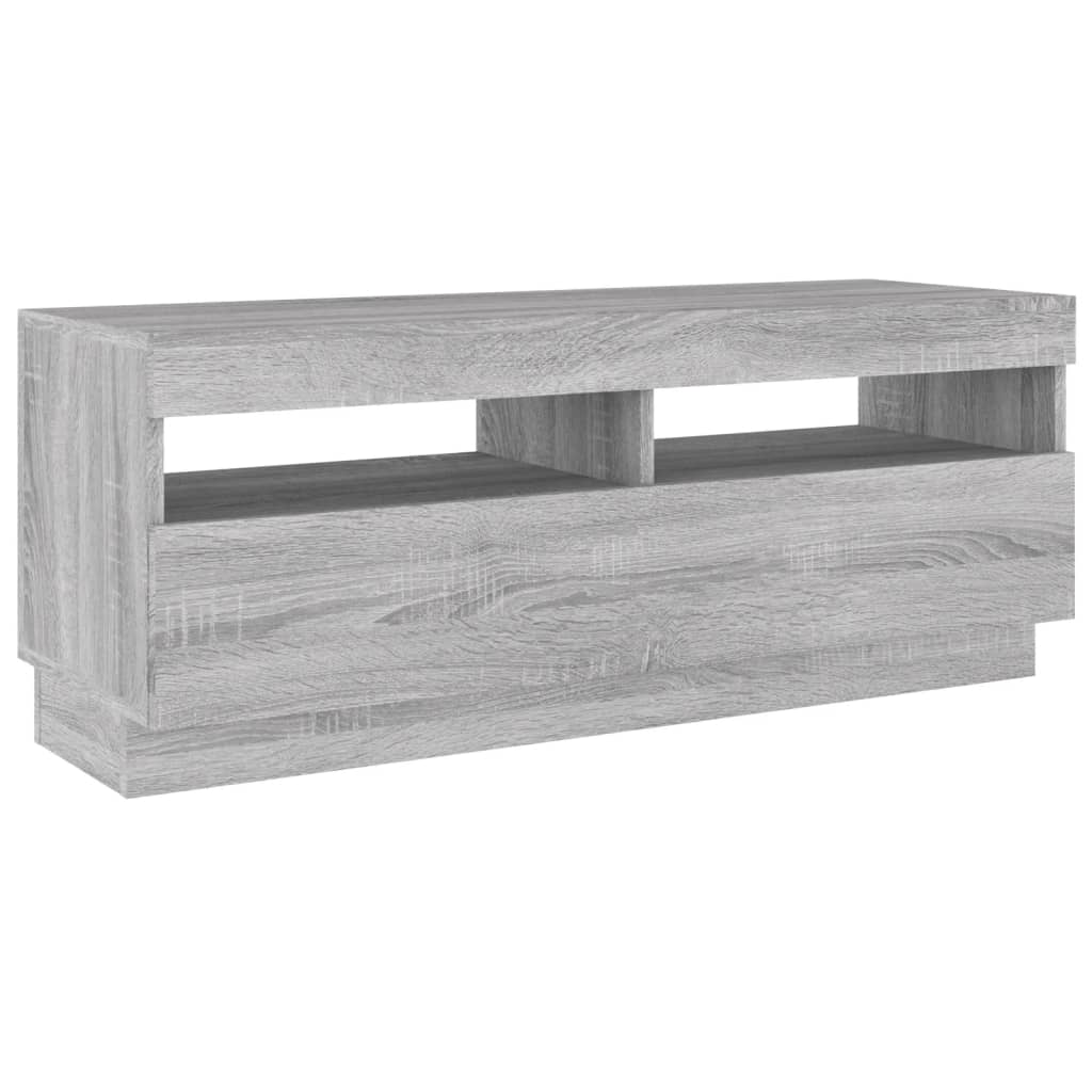 vidaXL TV Cabinet with LED Lights Grey Sonoma 100x35x40 cm