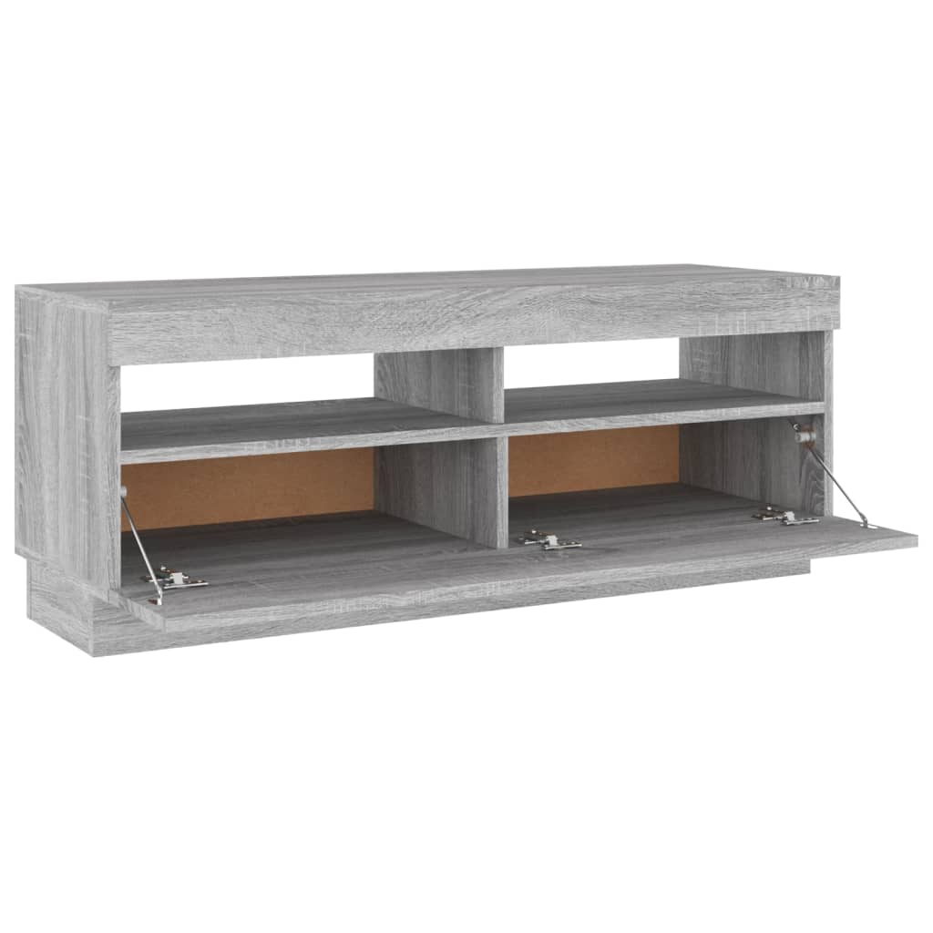 vidaXL TV Cabinet with LED Lights Grey Sonoma 100x35x40 cm