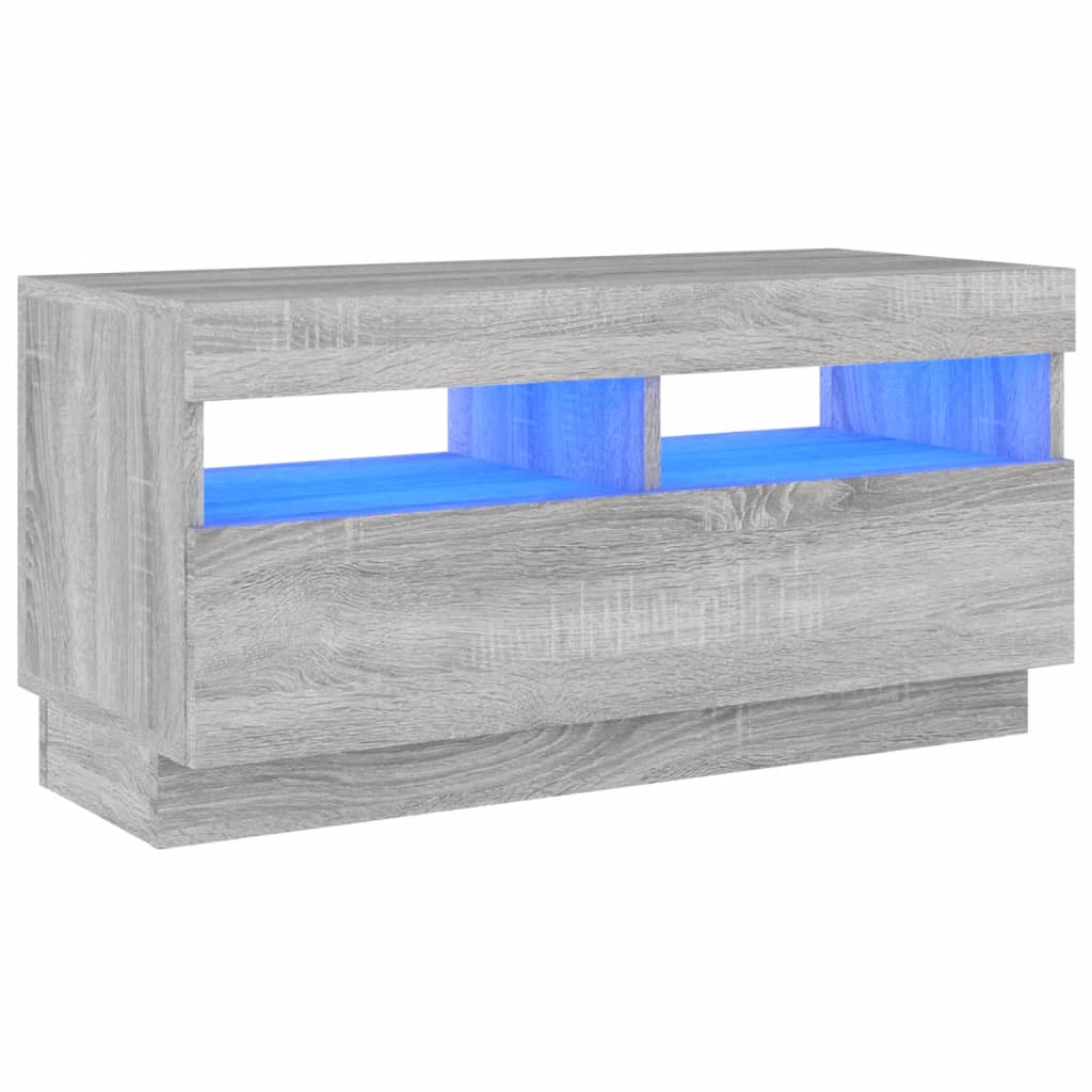 vidaXL TV Cabinet with LED Lights Grey Sonoma 80x35x40 cm