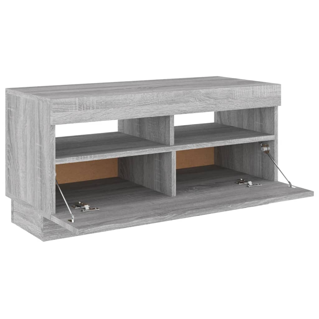 vidaXL TV Cabinet with LED Lights Grey Sonoma 80x35x40 cm