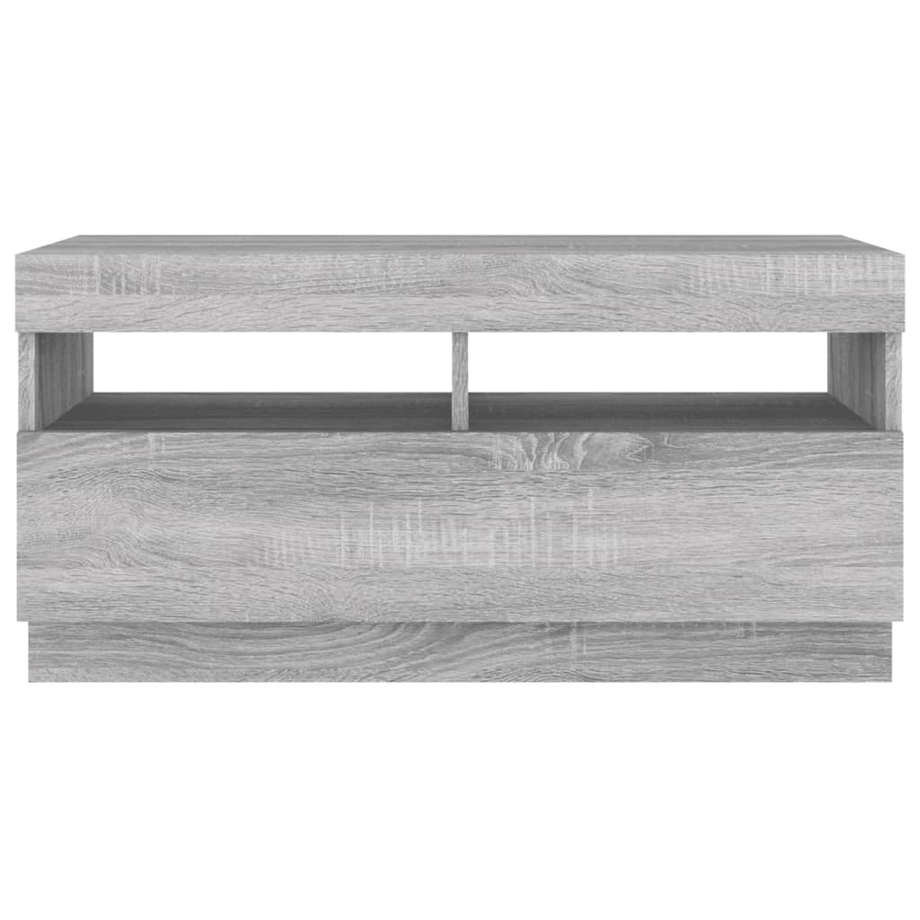 vidaXL TV Cabinet with LED Lights Grey Sonoma 80x35x40 cm