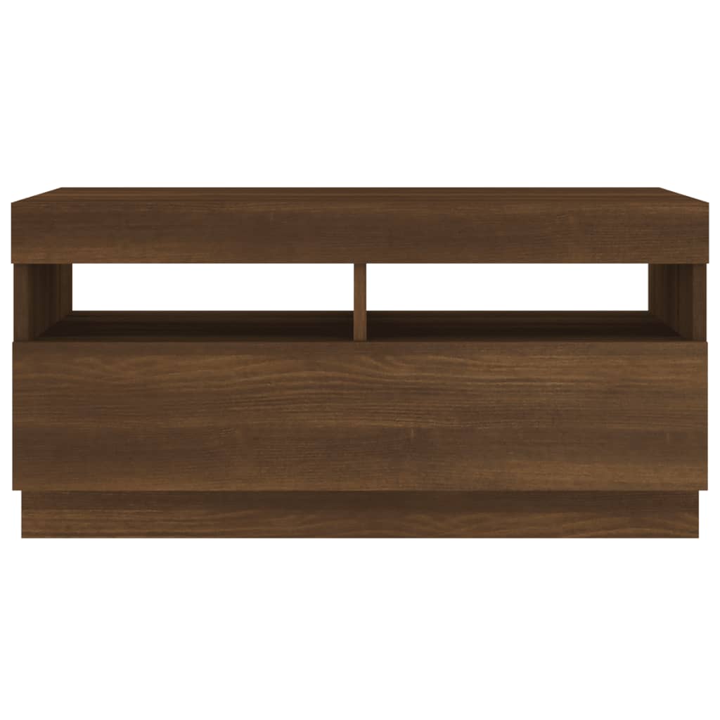 vidaXL TV Cabinet with LED Lights Brown Oak 80x35x40 cm