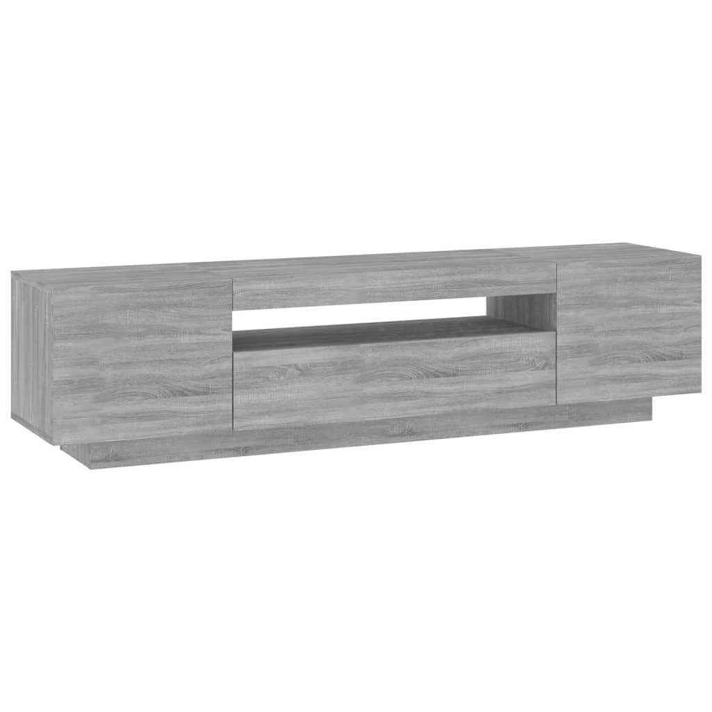 vidaXL TV Cabinet with LED Lights Grey Sonoma 160x35x40 cm