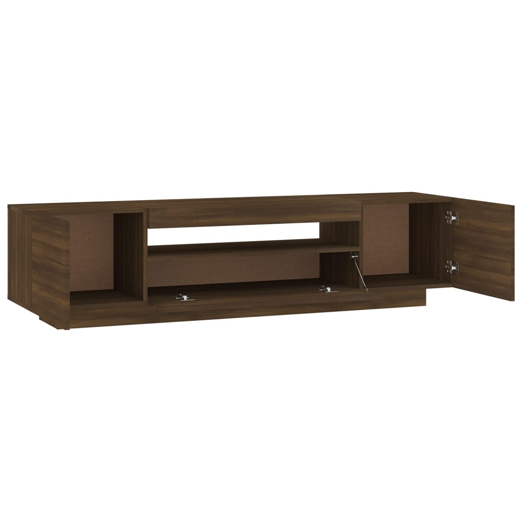 vidaXL TV Cabinet with LED Lights Brown Oak 160x35x40 cm