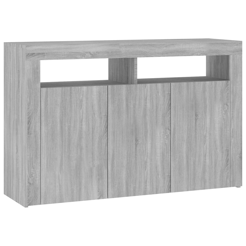 vidaXL Sideboard with LED Lights Grey Sonoma 115.5x30x75 cm